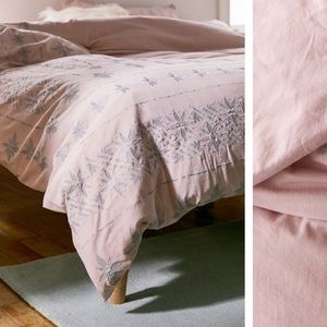 Urban outfitters Dawson embroidered cross-dyed duvet cover